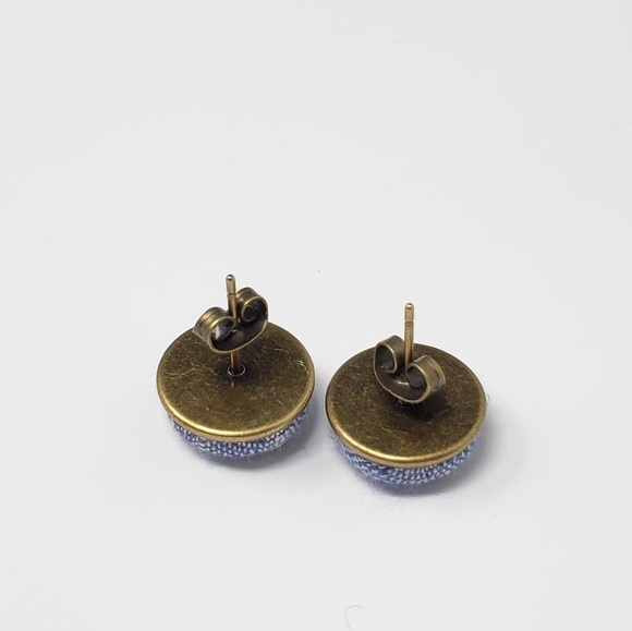 New Handmade | Upcycled Button Stud Earrings - Picture 3 of 4